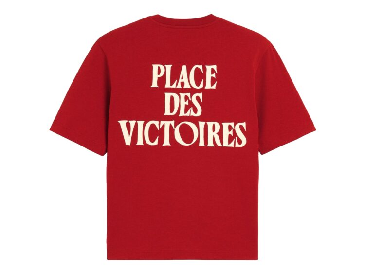 Ami Paris Printed Cotton Place Des Victoires T-Shirt Ruby Red/Ivory