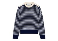 Ami Paris Sailor Striped Wool Crewneck Sweater Navy/Ivory