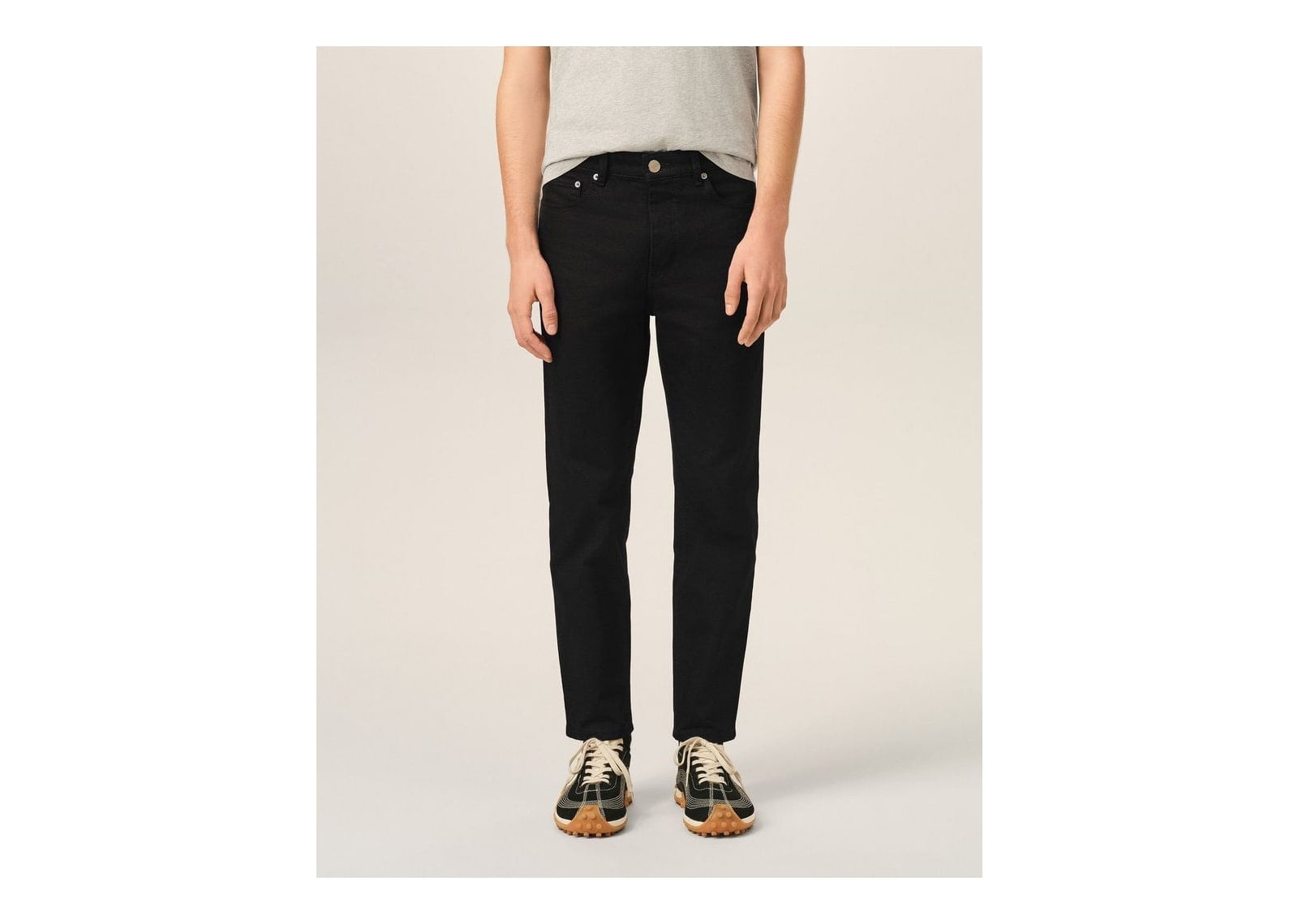 Ami Paris Tapered-Fit Cotton Jeans Black - görsel 3