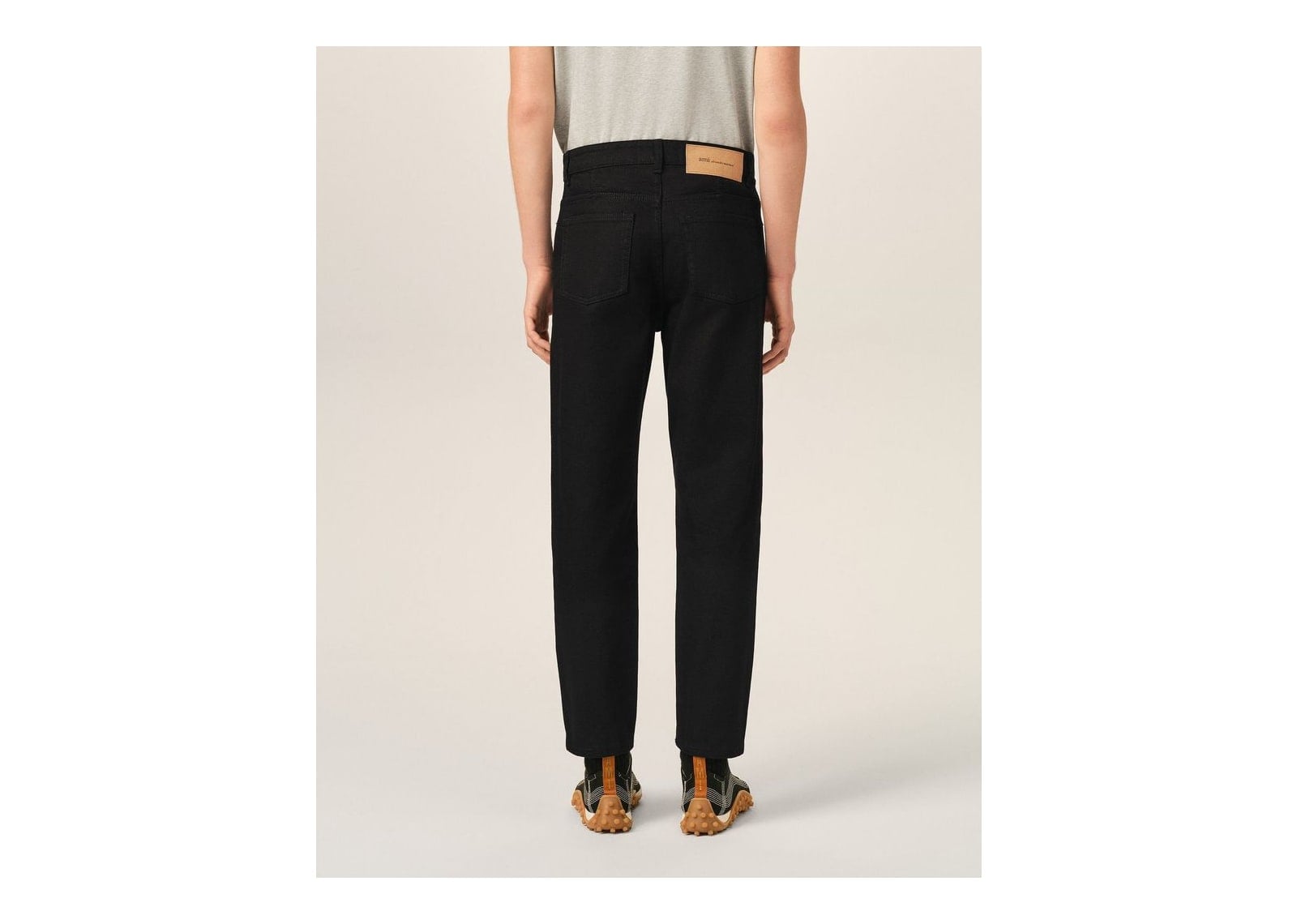 Ami Paris Tapered-Fit Cotton Jeans Black - görsel 4