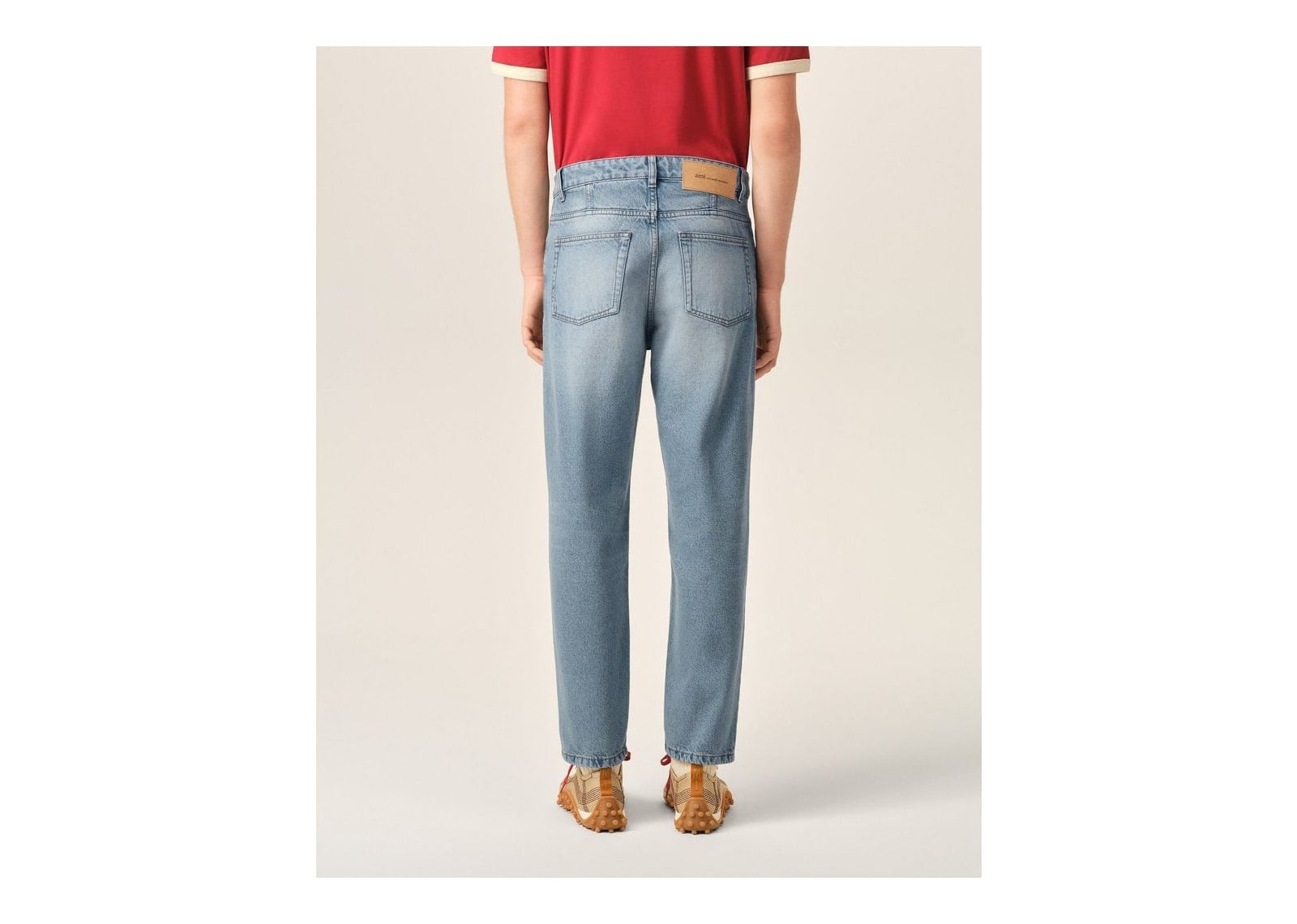 Ami Paris Tapered-Fit Cotton Jeans Used Blue - görsel 4