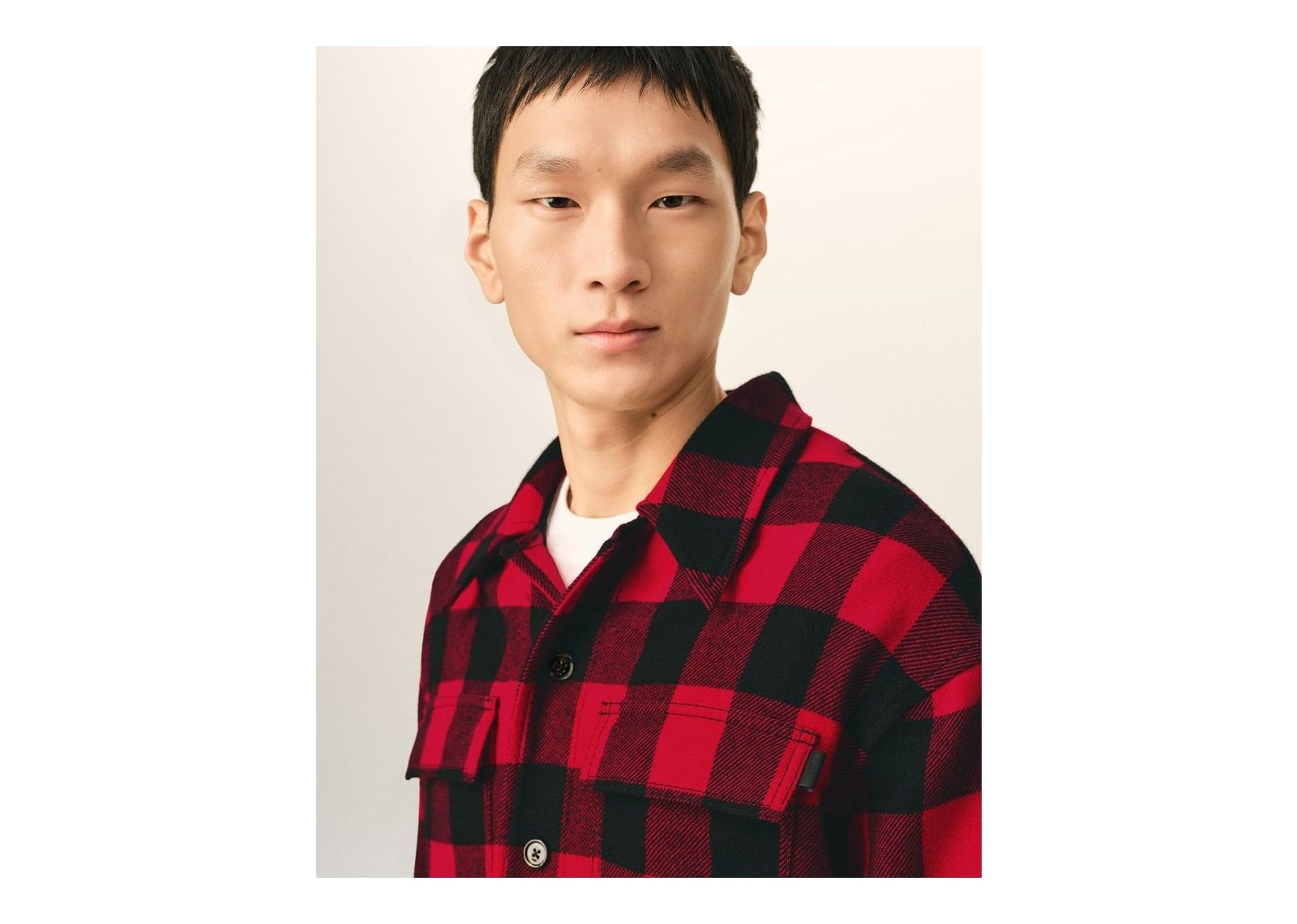 Ami Paris Wide Checkered Wool Overshirt Ruby Red/Black - görsel 4