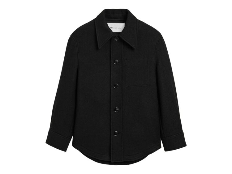 Ami Paris Wool Button-Down Jacket Black