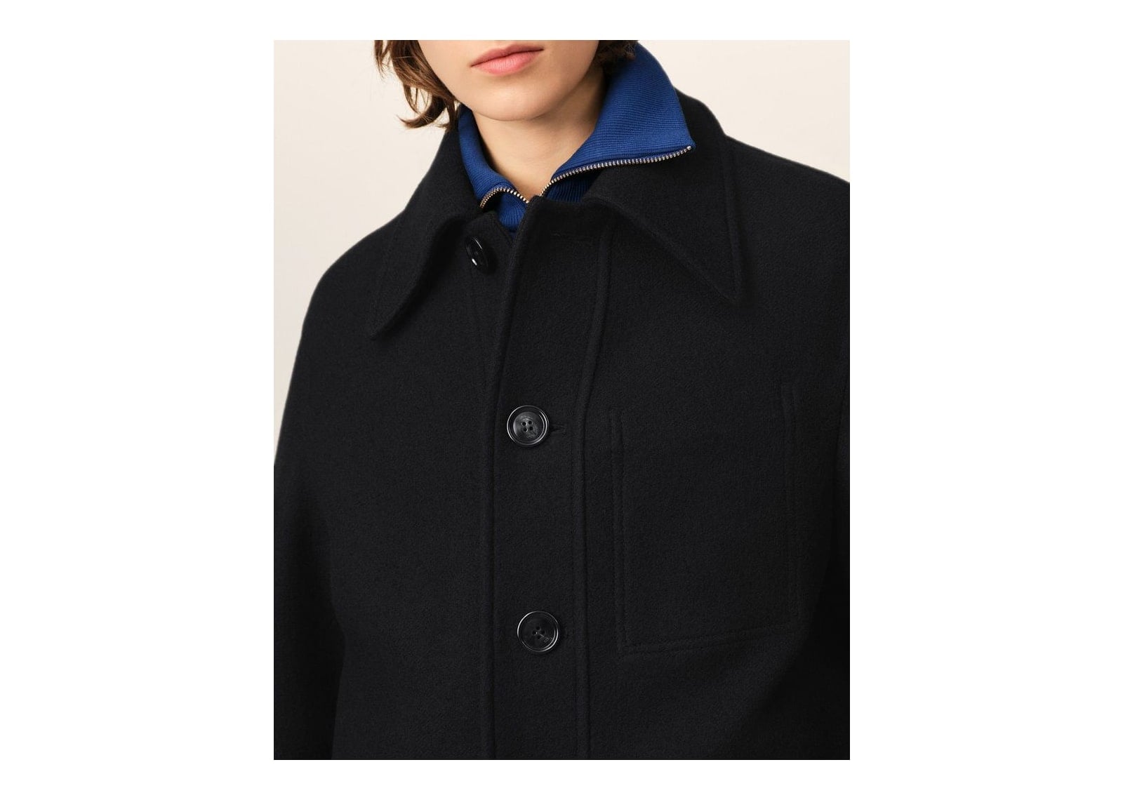 Ami Paris Wool Button-Down Jacket Black - görsel 10