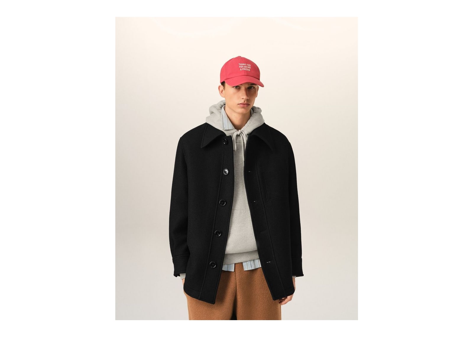Ami Paris Wool Button-Down Jacket Black - görsel 3