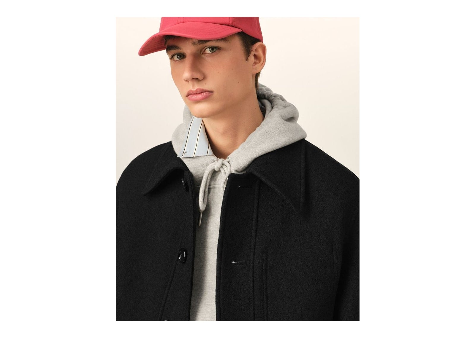 Ami Paris Wool Button-Down Jacket Black - görsel 4