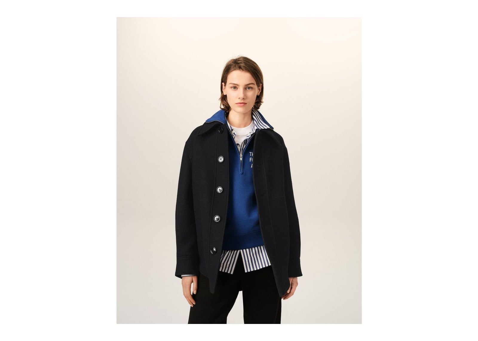 Ami Paris Wool Button-Down Jacket Black - görsel 9