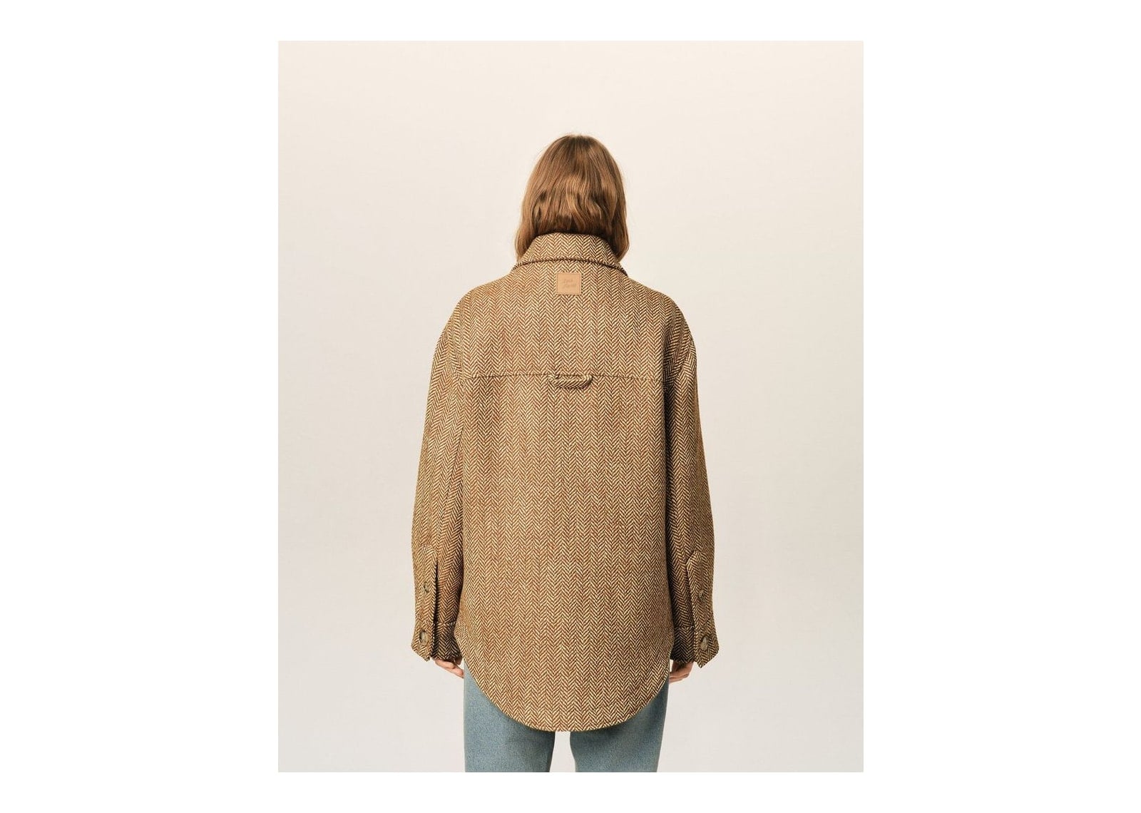 Ami Paris Wool Button-Down Jacket Chocolate Brown/Ivory - görsel 11