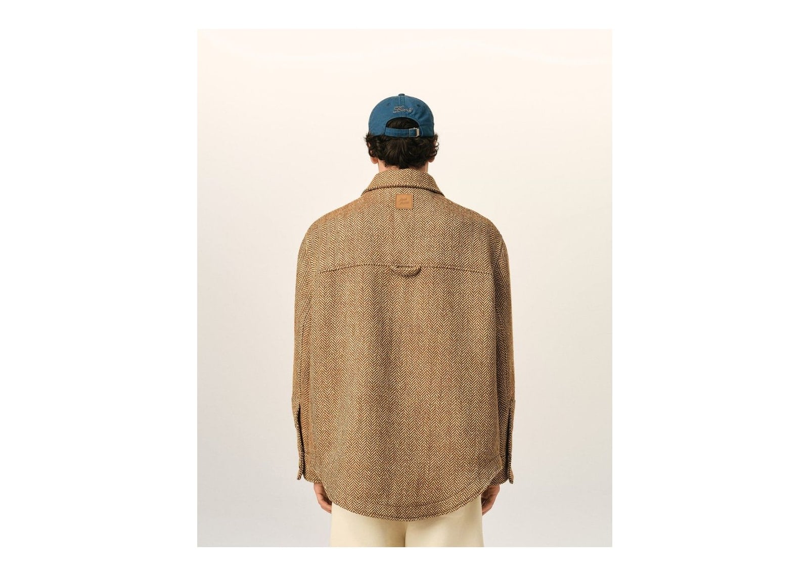Ami Paris Wool Button-Down Jacket Chocolate Brown/Ivory - görsel 5