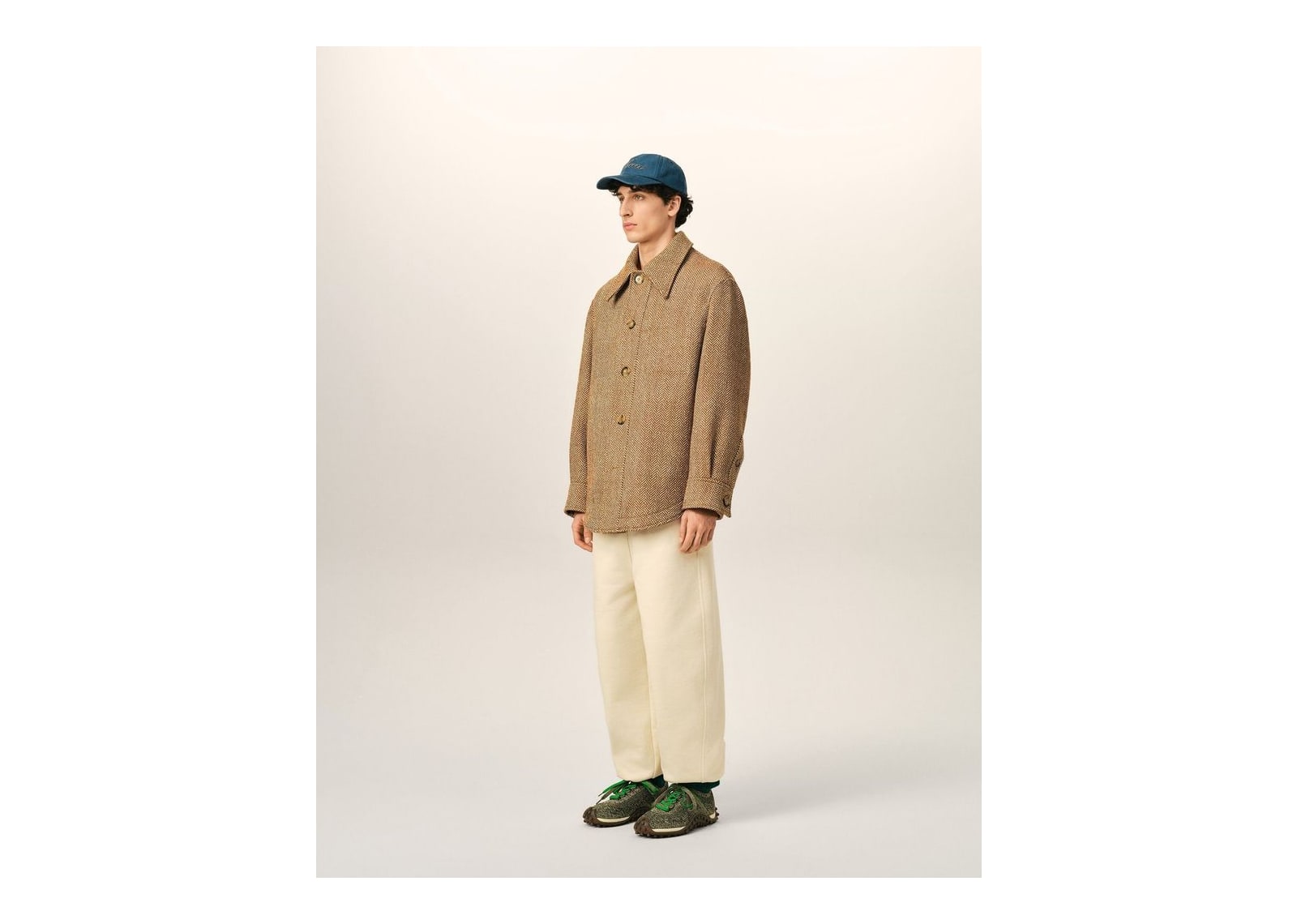 Ami Paris Wool Button-Down Jacket Chocolate Brown/Ivory - görsel 6