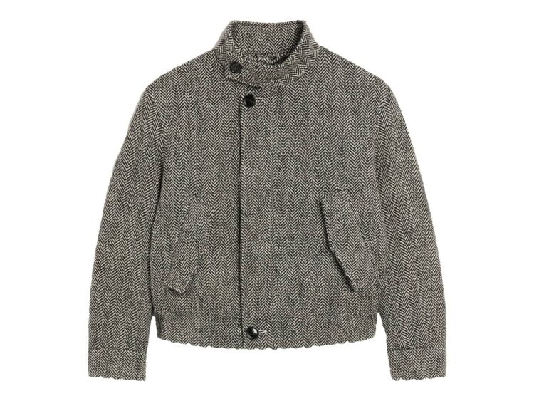 Ami Paris Wool Padded Harrington Jacket Black/Ivory