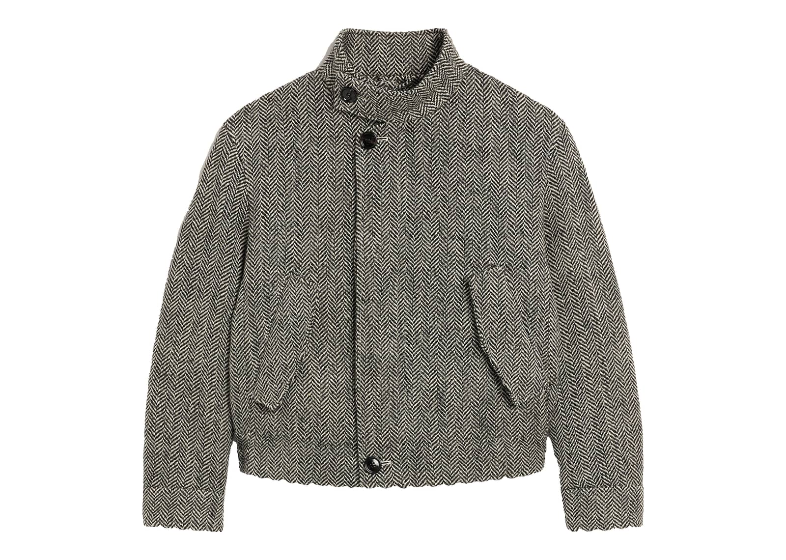 Ami Paris Wool Padded Harrington Jacket Black/Ivory