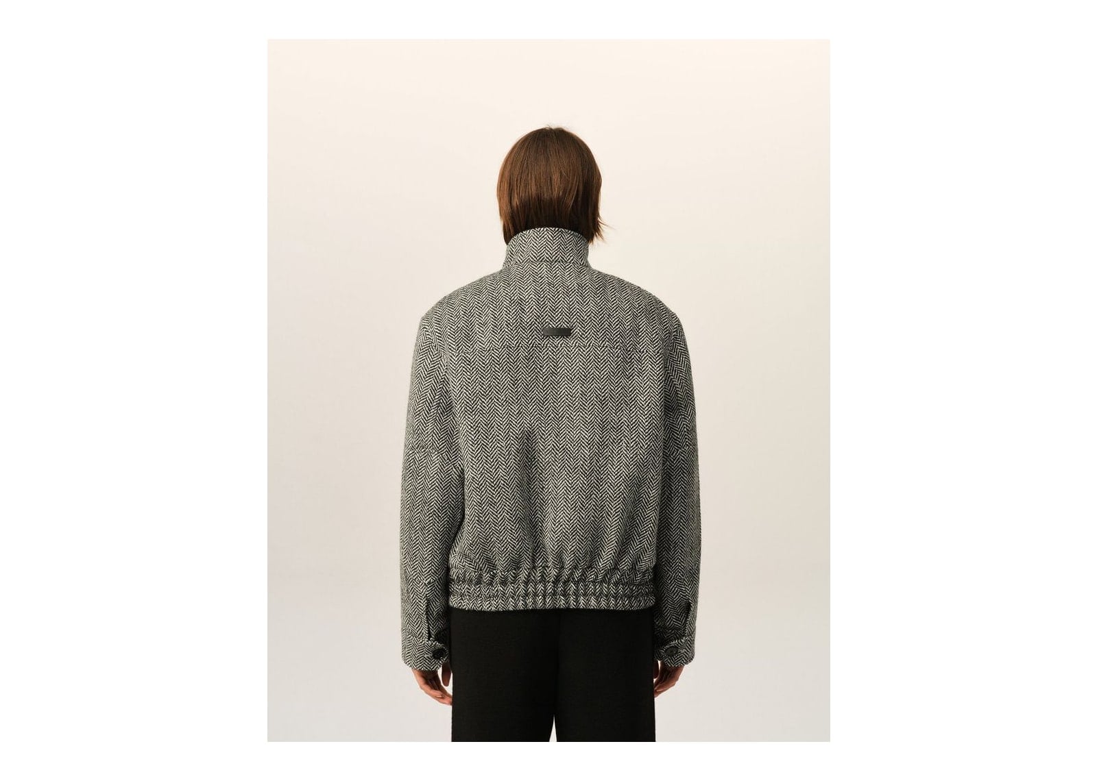 Ami Paris Wool Padded Harrington Jacket Black/Ivory - görsel 11