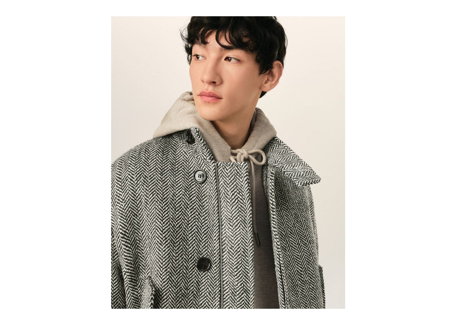 Ami Paris Wool Padded Harrington Jacket Black/Ivory - görsel 4