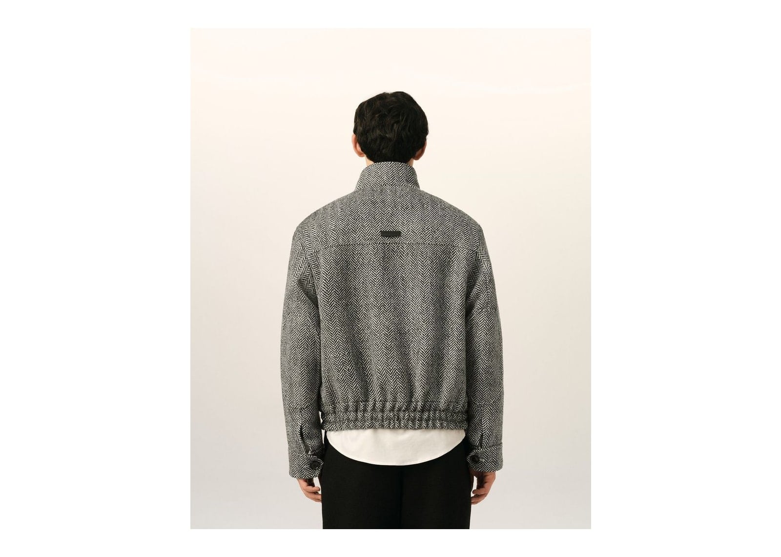 Ami Paris Wool Padded Harrington Jacket Black/Ivory - görsel 5