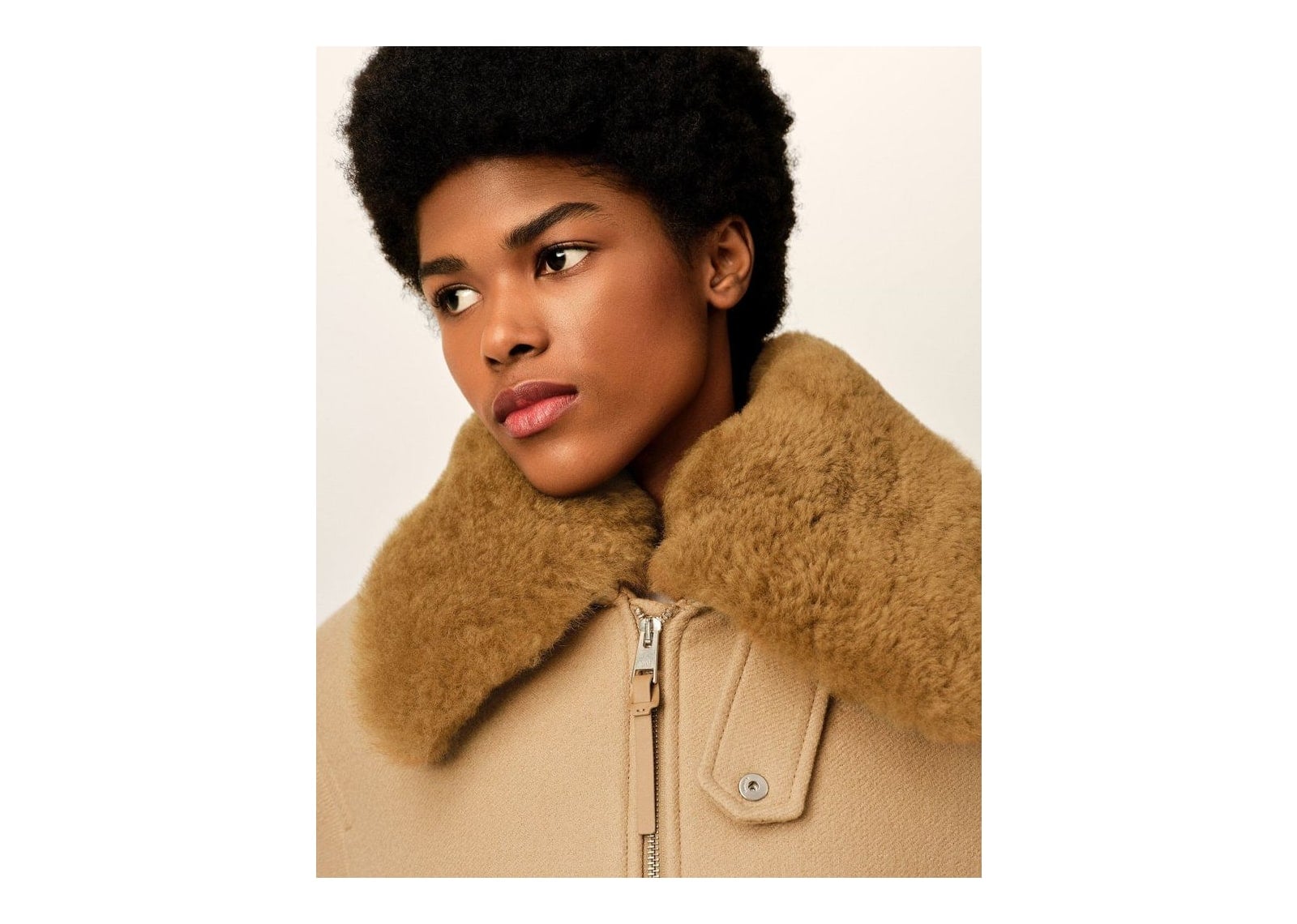 Ami Paris Wool Padded Jacket Mastic Beige - görsel 10