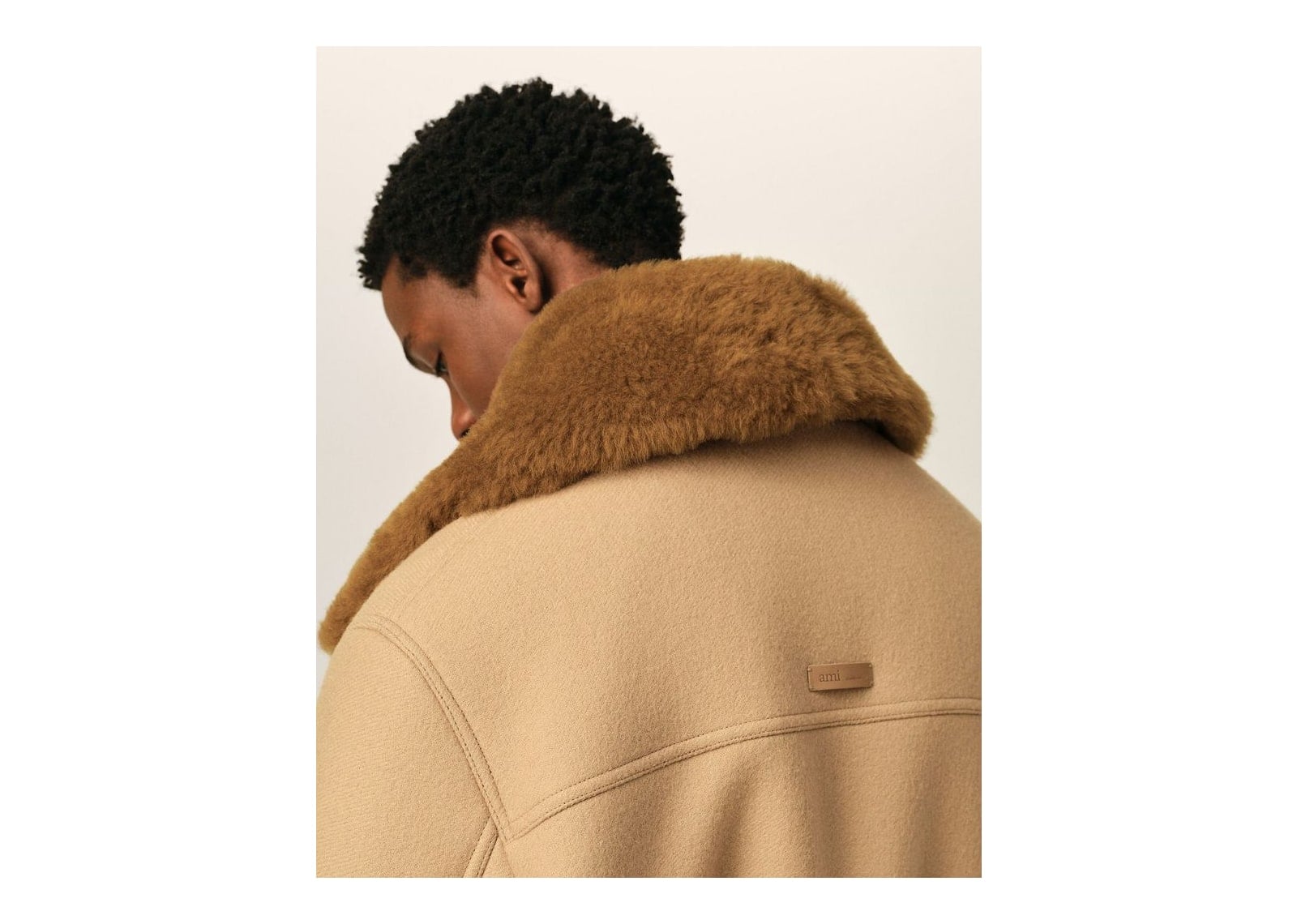 Ami Paris Wool Padded Jacket Mastic Beige - görsel 4
