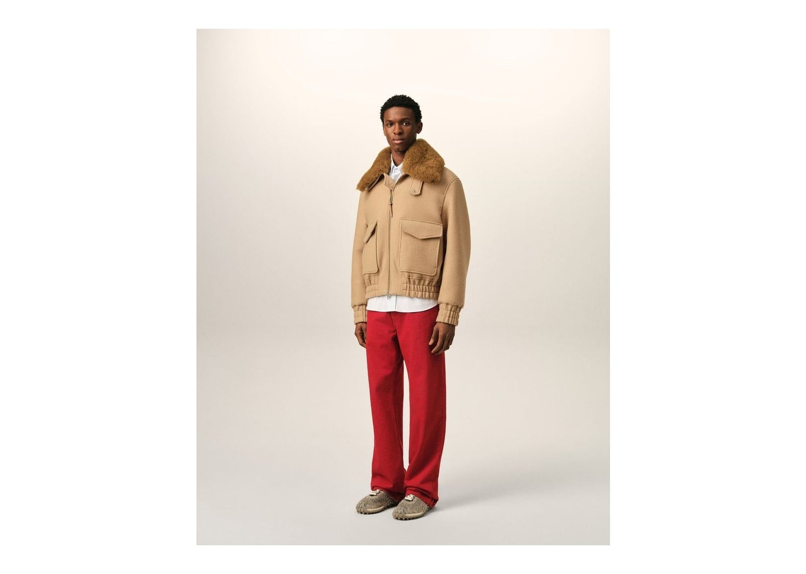 Ami Paris Wool Padded Jacket Mastic Beige - görsel 6