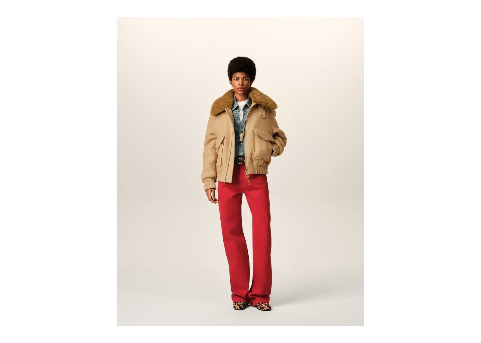 Ami Paris Wool Padded Jacket Mastic Beige - görsel 8