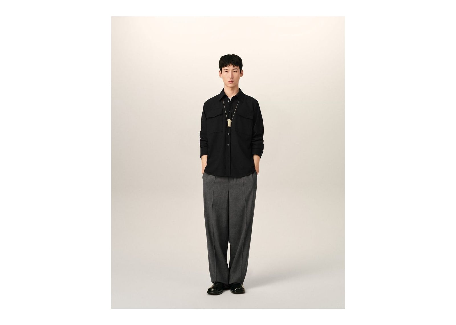 Ami Paris Wool Shirt Black - görsel 3