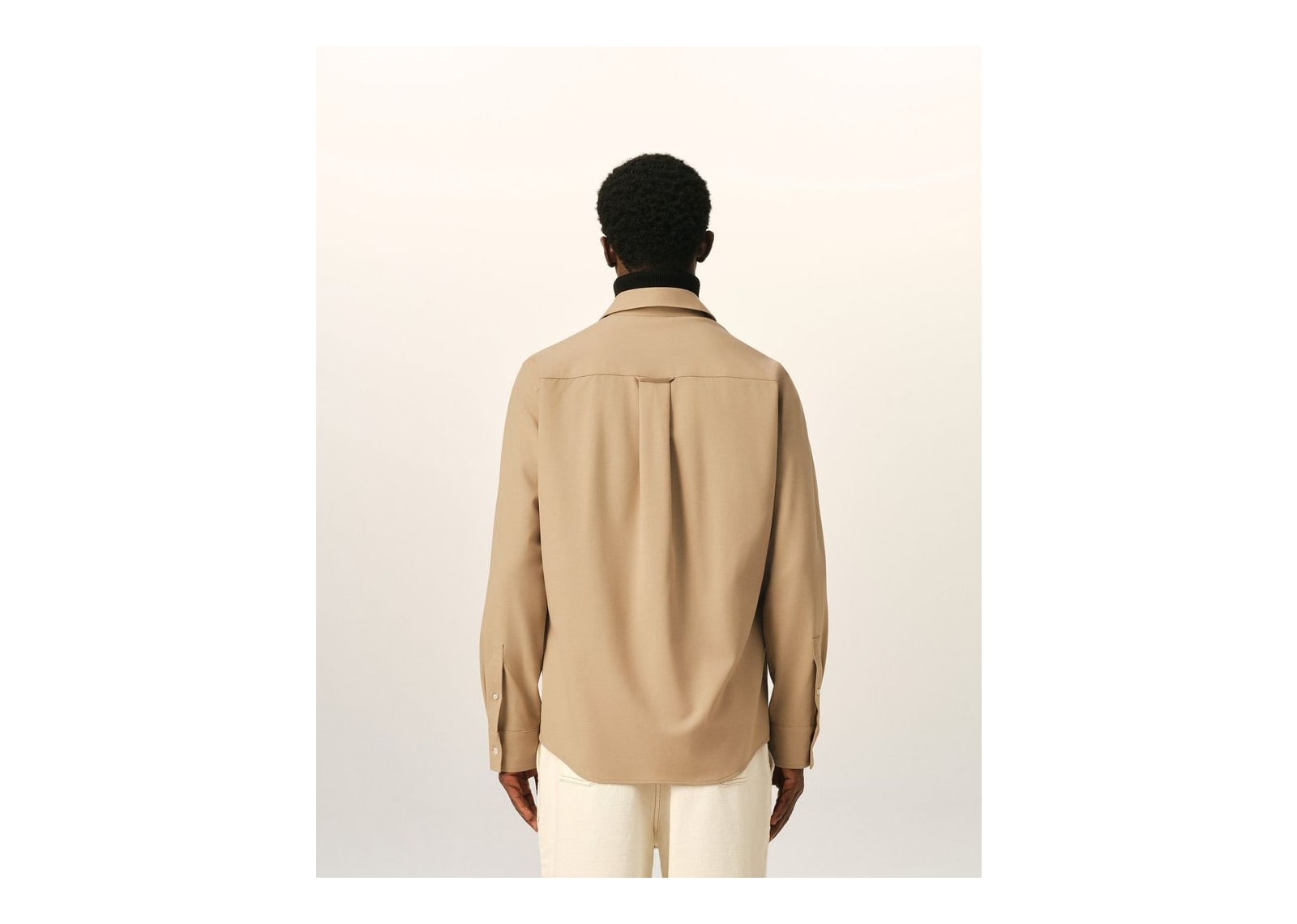 Ami Paris Wool Shirt Mastic Beige - görsel 5
