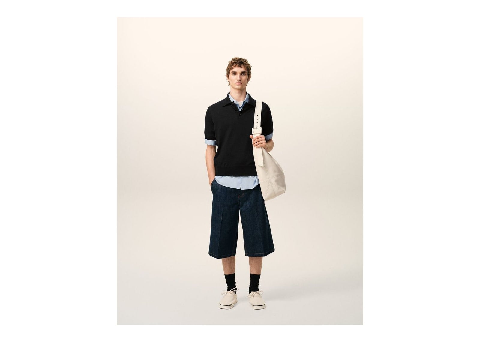 Ami Paris Wool Short Sleeve Ami De Coeur Polo Black/Black - görsel 2