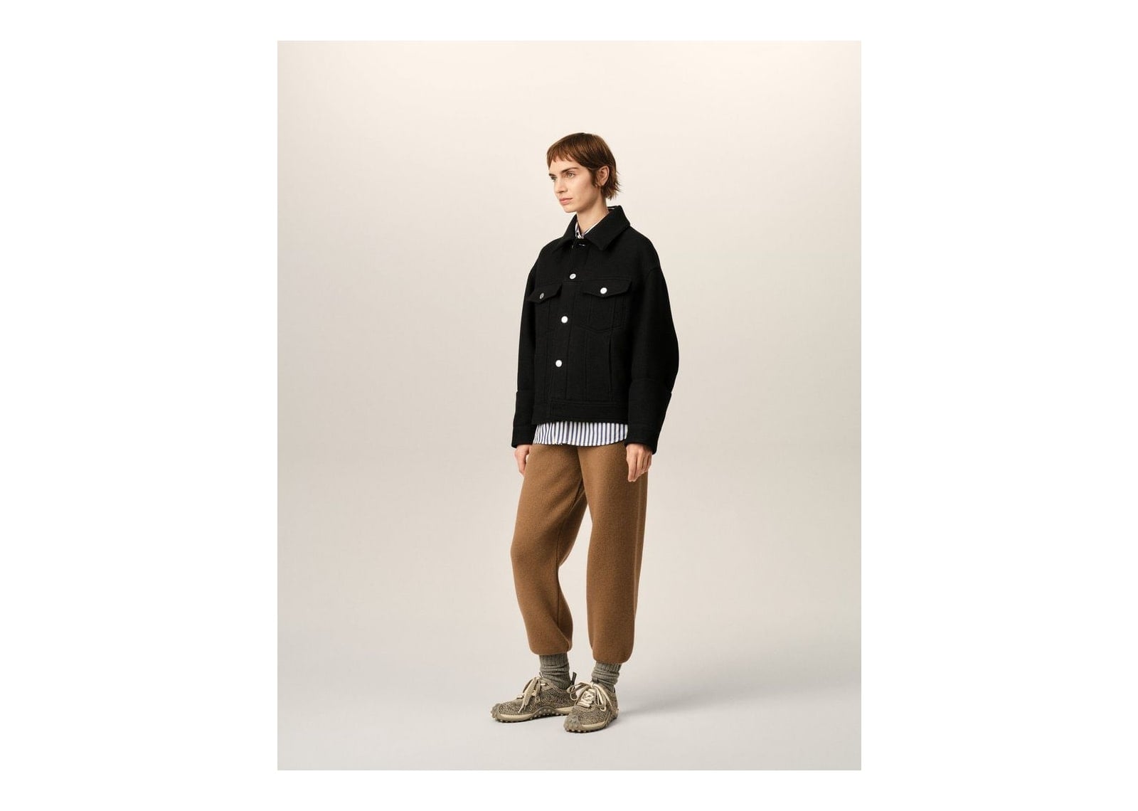 Ami Paris Wool Trucker Jacket Black - görsel 12