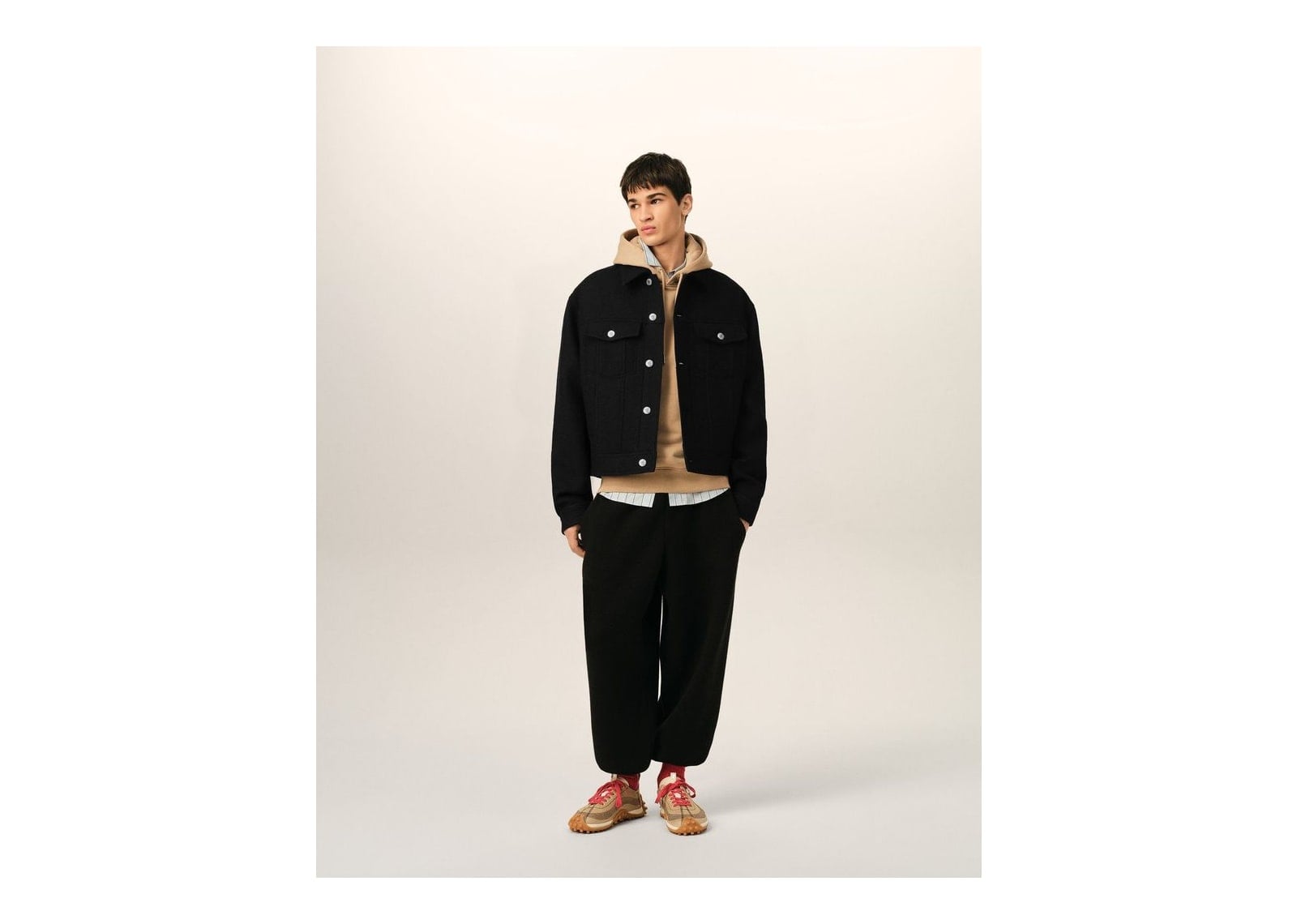 Ami Paris Wool Trucker Jacket Black - görsel 2