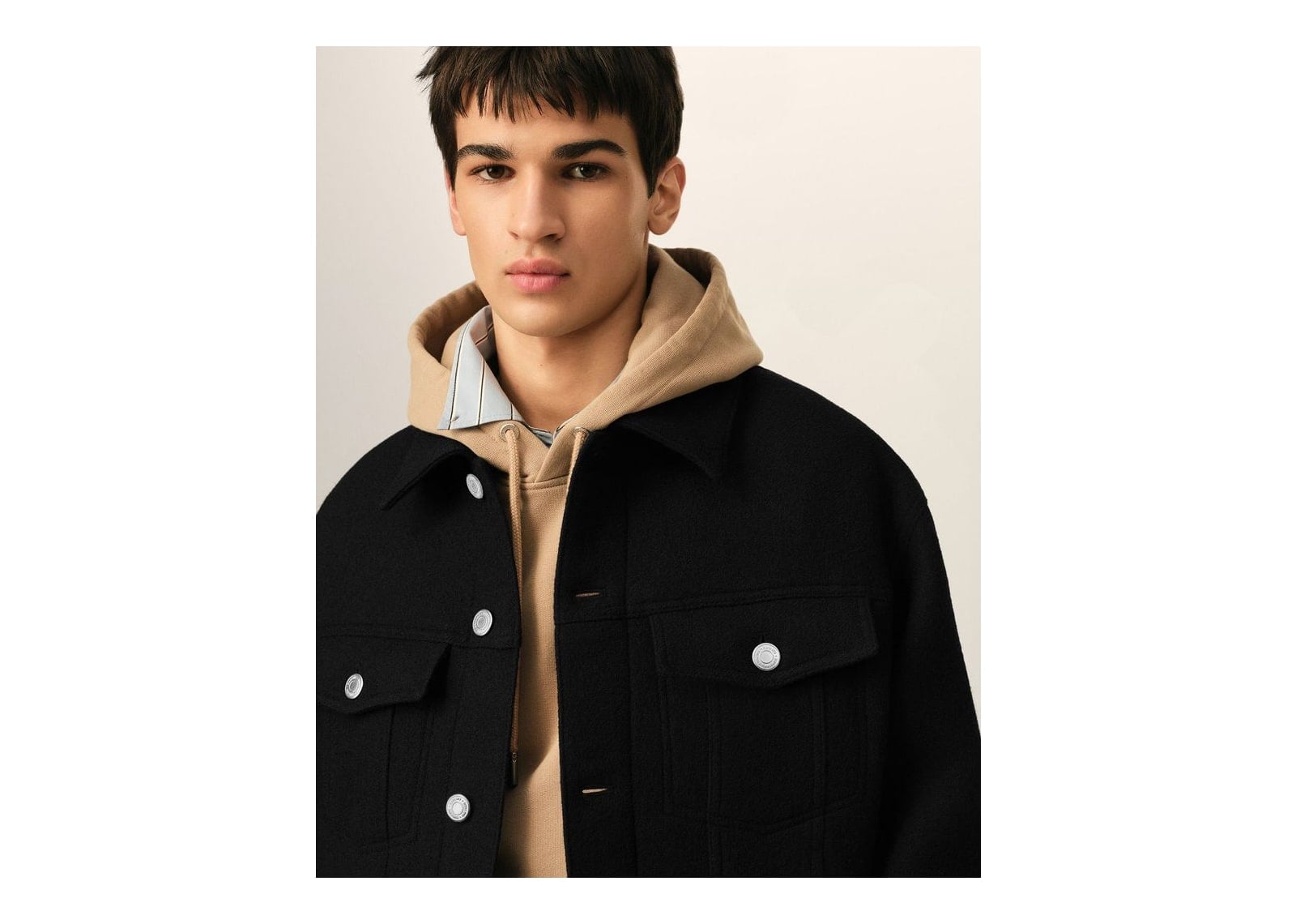 Ami Paris Wool Trucker Jacket Black - görsel 4