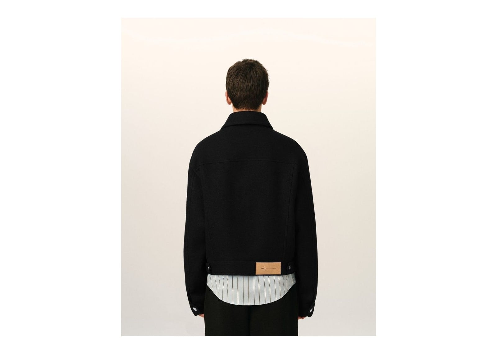 Ami Paris Wool Trucker Jacket Black - görsel 5