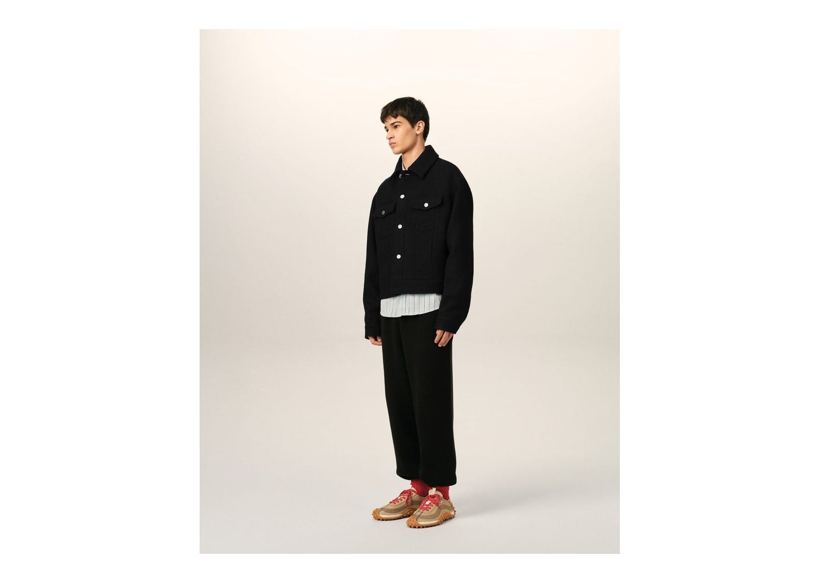 Ami Paris Wool Trucker Jacket Black - görsel 6