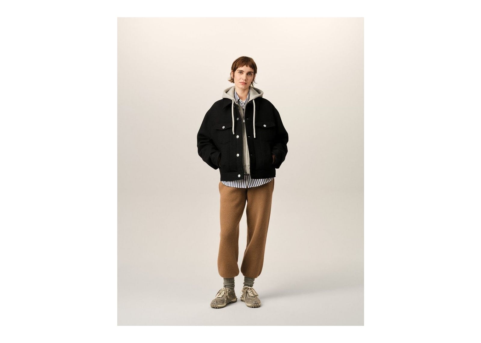 Ami Paris Wool Trucker Jacket Black - görsel 8