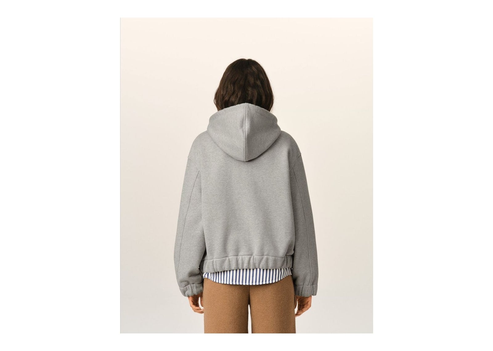 Ami Paris Zipped Cotton Hoodie with Heritage Ami Paris Label Heather Ash Grey - görsel 11