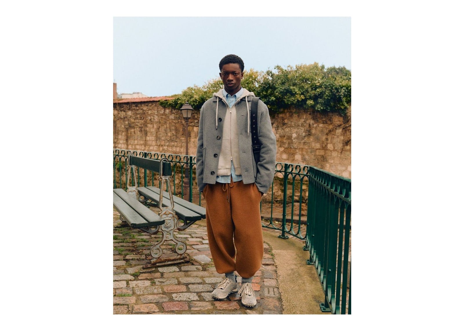 Ami Paris Zipped Cotton Hoodie with Heritage Ami Paris Label Ivory - görsel 7