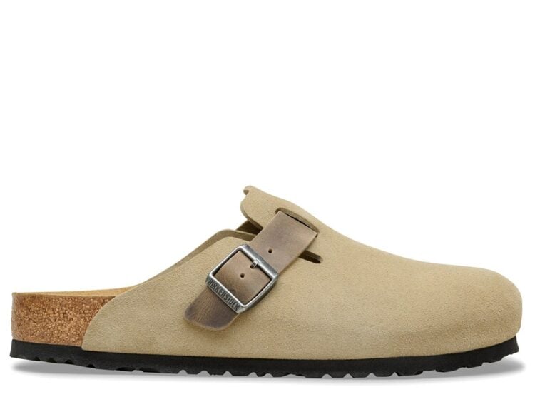 Birkenstock Boston Mixed Leather Faded Khaki