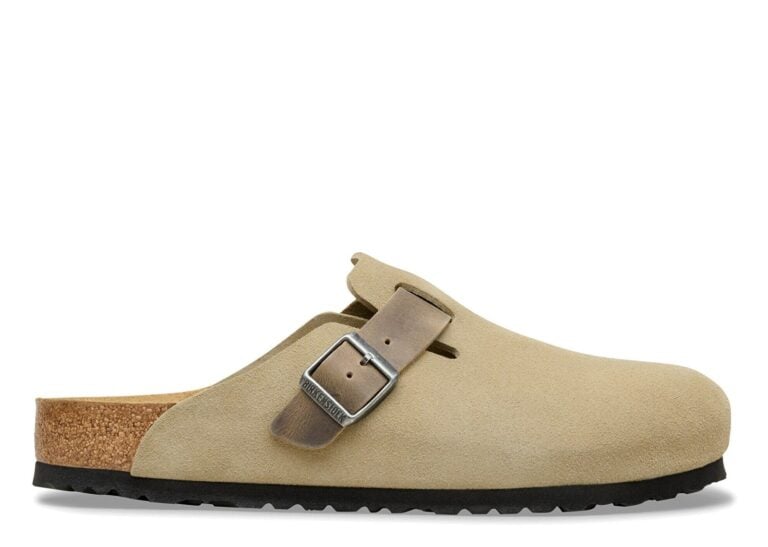 Birkenstock Boston Mixed Leather Faded Khaki