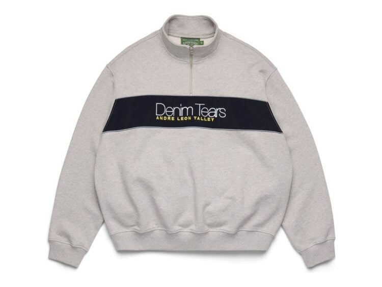 Denim Tears André Leon Talley Quarter-Zip Sweatshirt Grey