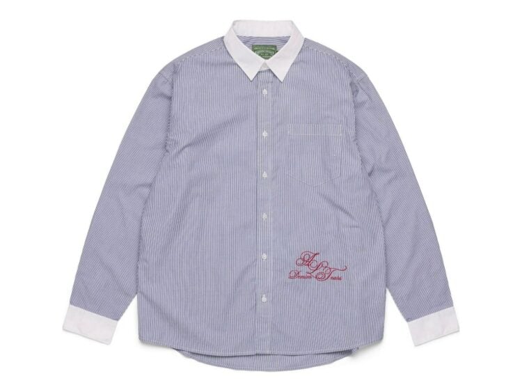 Denim Tears André Leon Talley Two-Tone Button-Up Shirt Blue