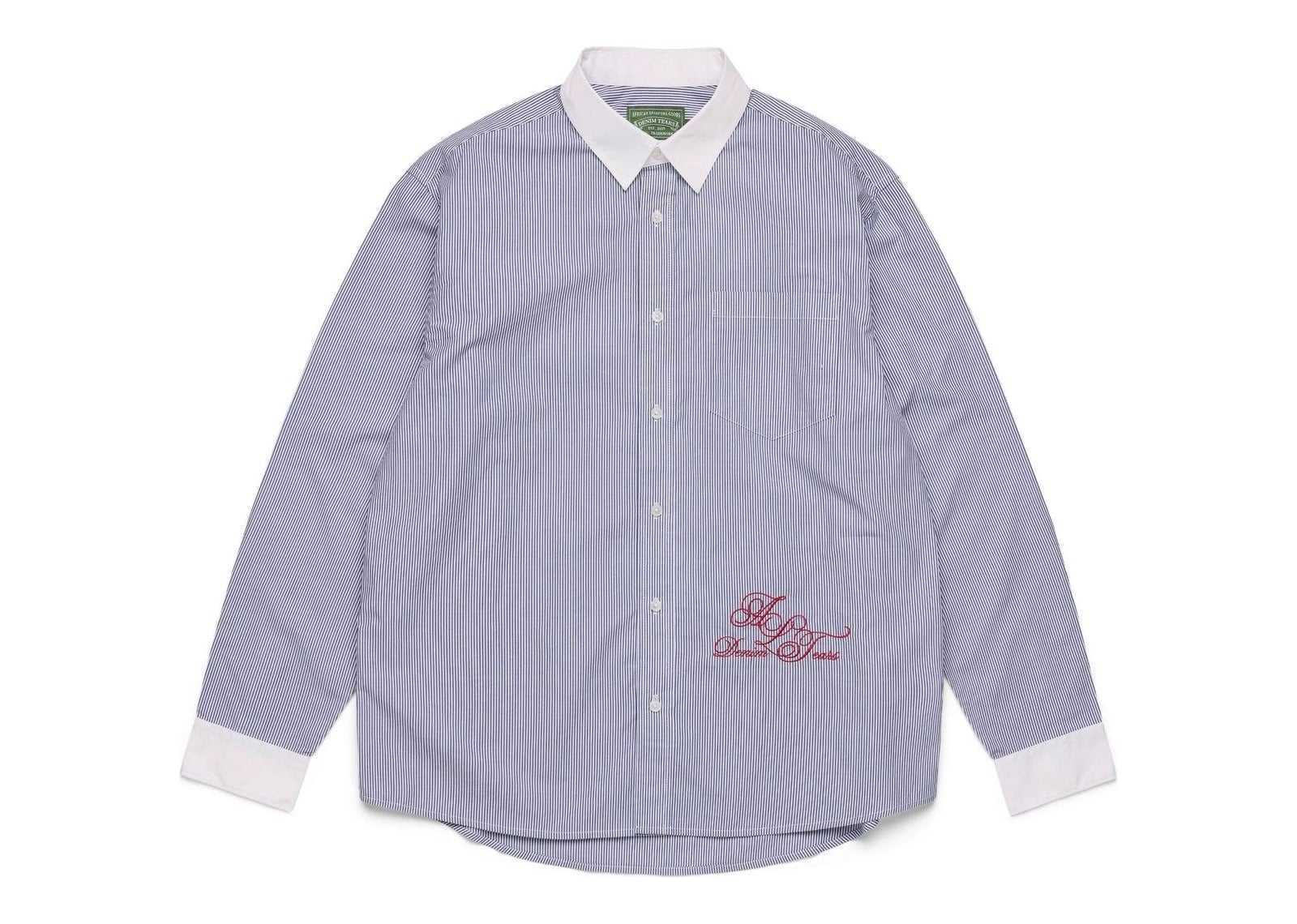 Denim Tears André Leon Talley Two-Tone Button-Up Shirt Blue