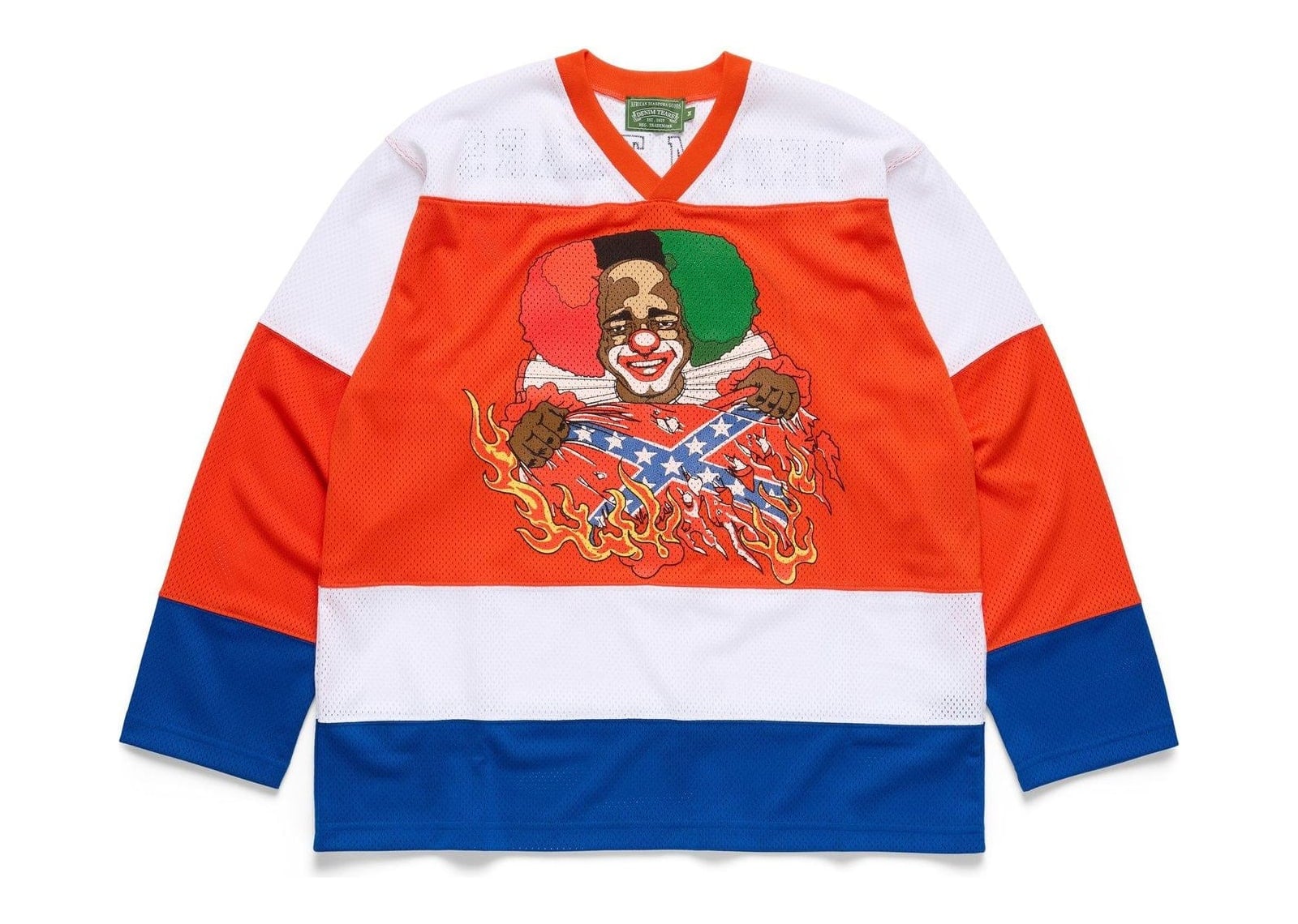Denim Tears Burning Flag Hockey Jersey Multi