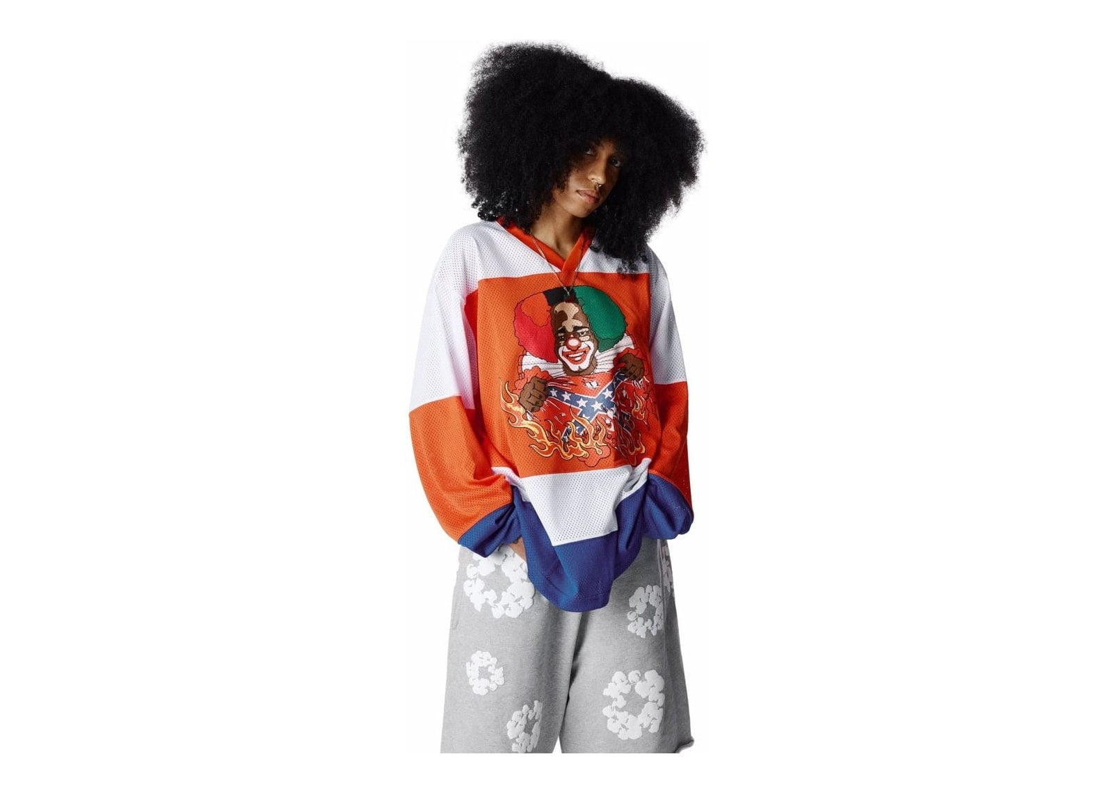 Denim Tears Burning Flag Hockey Jersey Multi - görsel 4