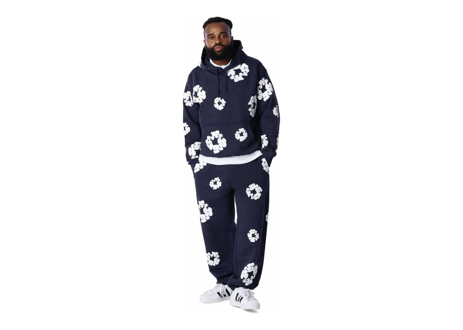 Denim Tears Cotton Wreath Hoodie Navy - görsel 2