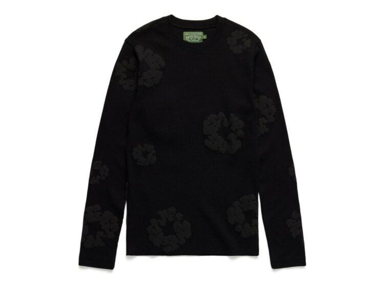 Denim Tears Cotton Wreath Thermal Long Sleeve Black Mono