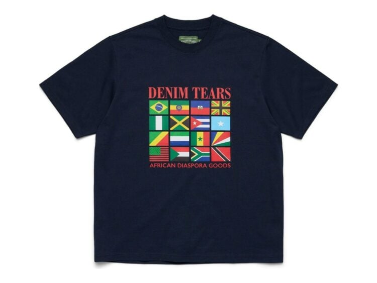 Denim Tears Diaspora Flags Tee Navy