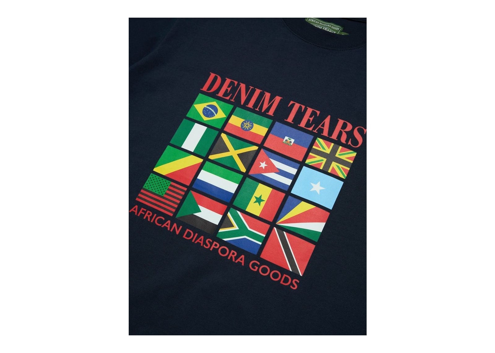 Denim Tears Diaspora Flags Tee Navy - görsel 4