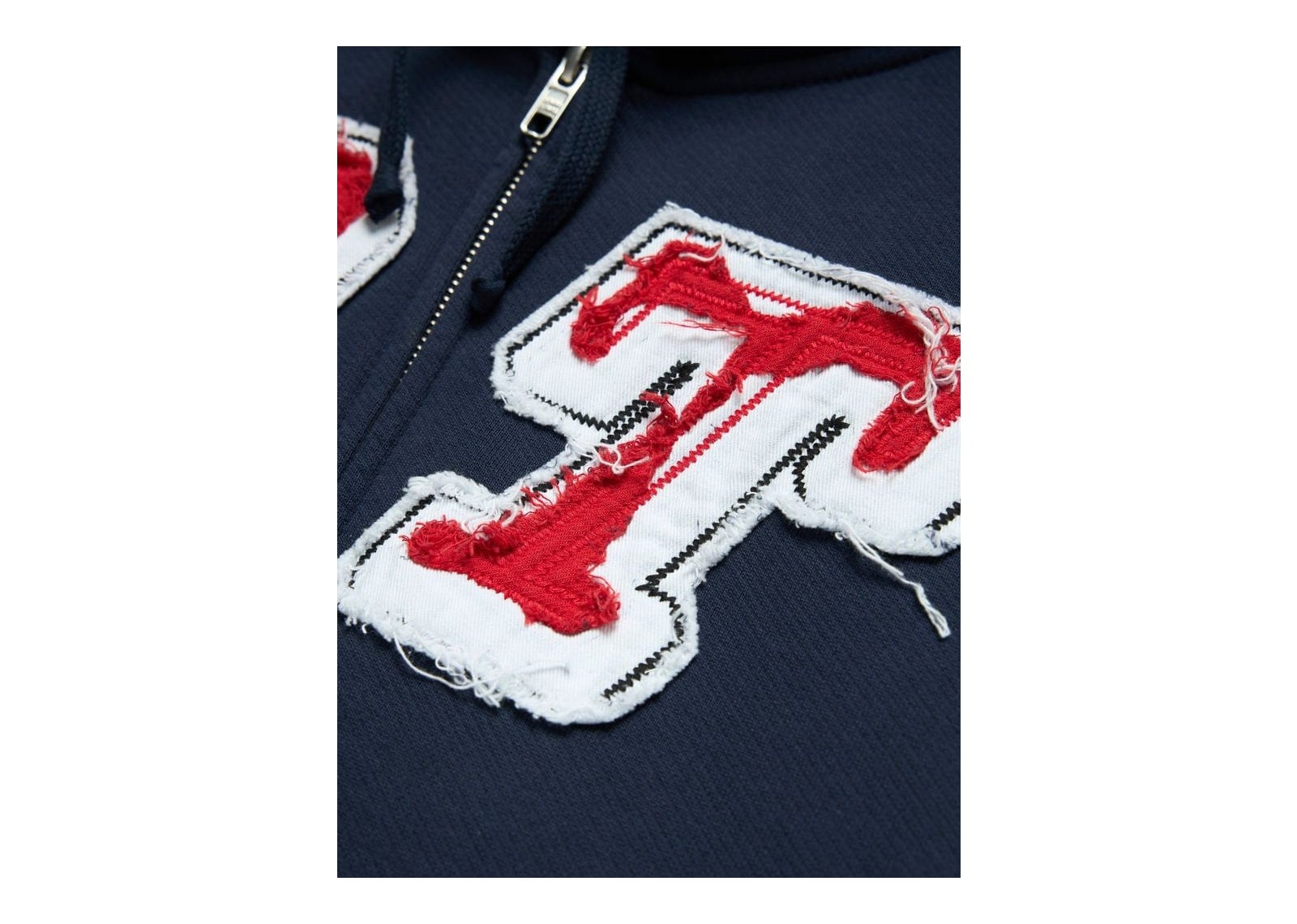 Denim Tears Distressed Tackle Twill Zip Up Hoodie Navy - görsel 5