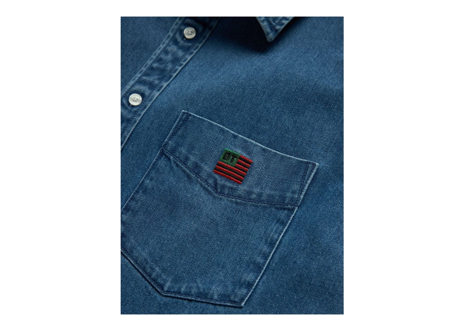 Denim Tears DT Flag Denim Button Up Shirt - görsel 3