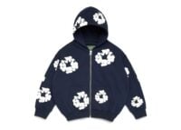 Denim Tears Kids Cotton Wreath Zip Hoodie Navy