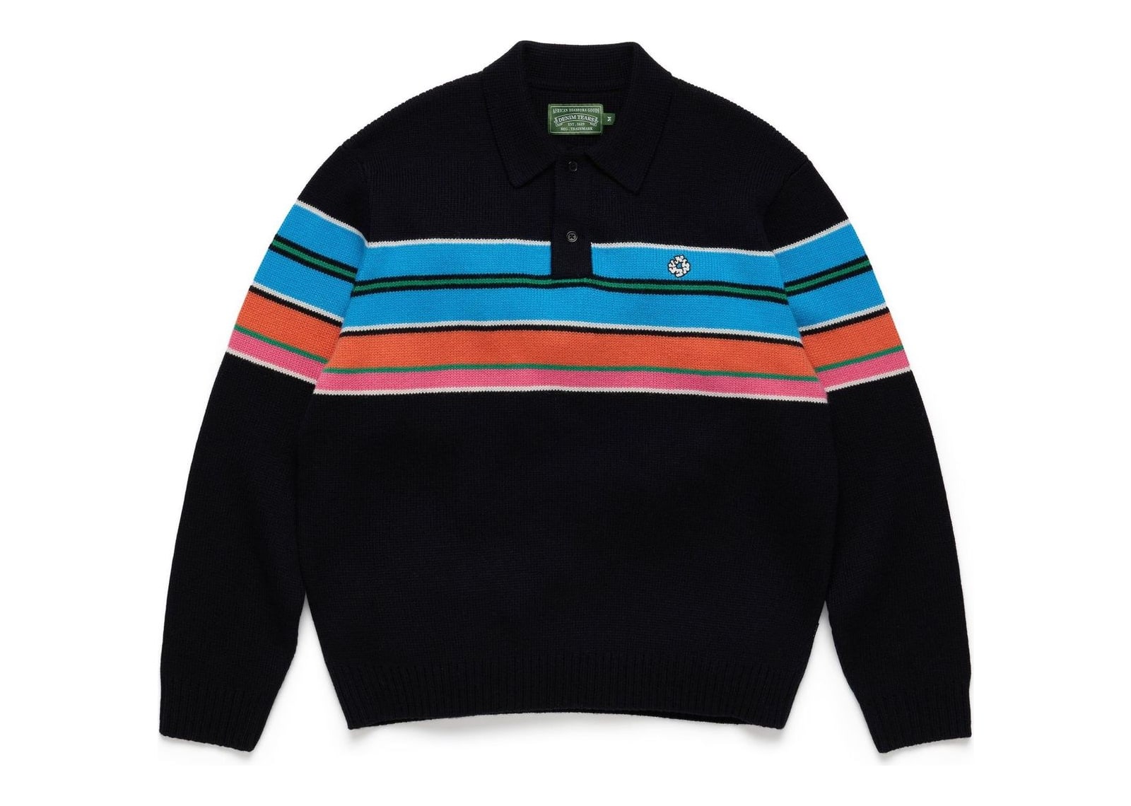 Denim Tears Knit Striped Polo Sweater Multi