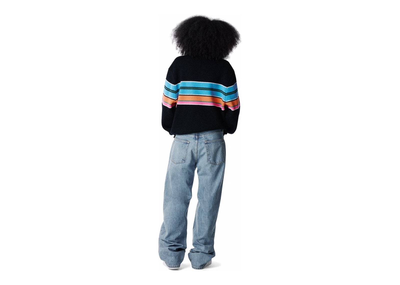 Denim Tears Knit Striped Polo Sweater Multi - görsel 3